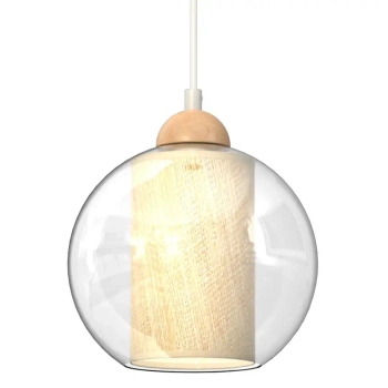 Skandynawska lampa wisząca TELA MLP7955 do kuchni biała drewniana