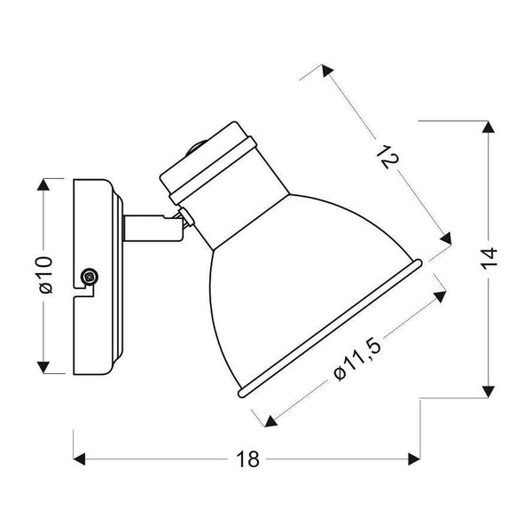 Kinkiet ścienny ZUMBA 91-72115 metalowa regulowany reflektorek biały czarny
