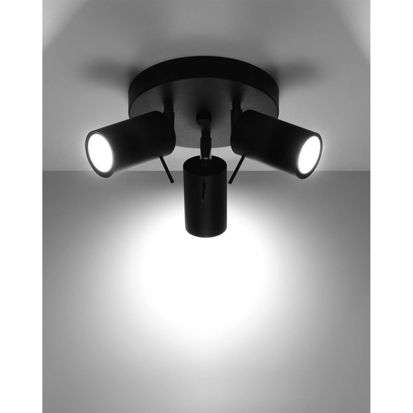 Regulowana lampa sufitowa SL.1016 czarne reflektorki do holu