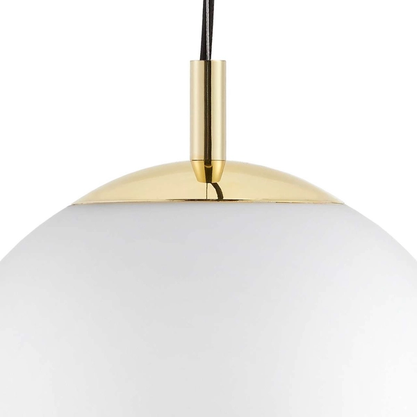 Wisząca LAMPA skandynawska ALUR 10730305 Kaspa kulista OPRAWA szklany ZWIS hygge kule balls złote białe