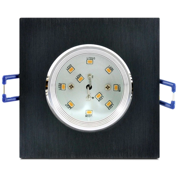 Podtynkowa LAMPA sufitowa MOON OLAL 301857 Polux wpust OPRAWA LED 6,5W 3000K do zabudowy IP40 szczotkowany czarny