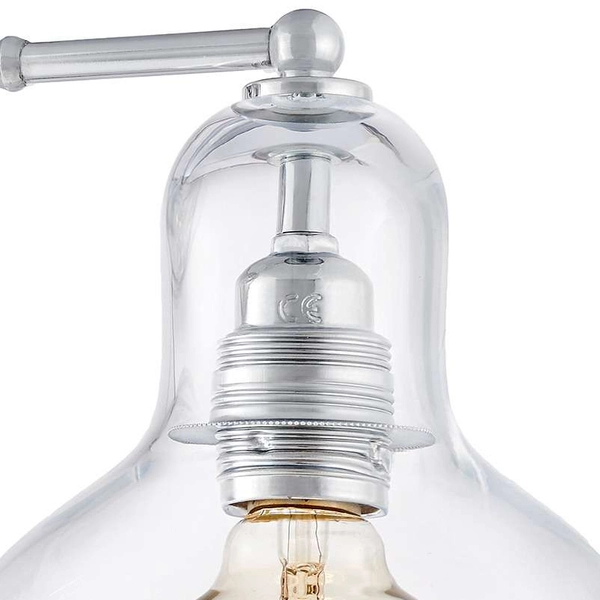 Kinkiet LAMPA ścienna LONGIS I 20461109 Kaspa szklana OPRAWA chrom przezroczysta