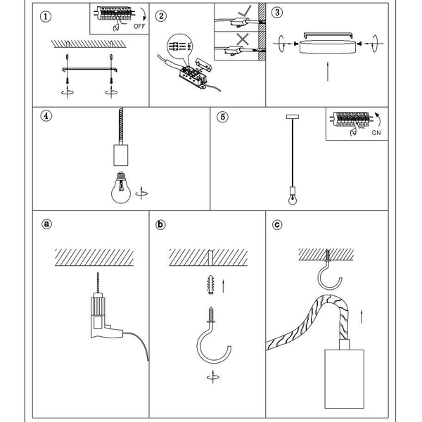 LAMPA wisząca ULLEU 69029H Globo skandynawska OPRAWA zwis lina rope brązowa czarna