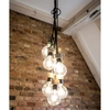 Wisząca lampa CLARTE 3491704 loftowa metalowy zwis pająk czarny drewno