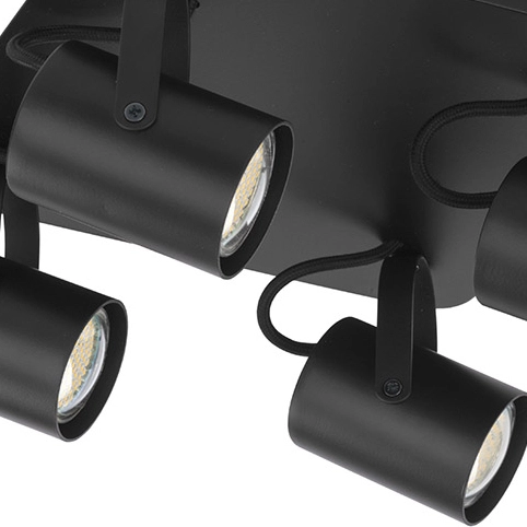 Sufitowa LAMPA natynkowa KAMERA 32555 Sigma kwadratowa OPRAWA metalowa plafon regulowane reflektorki czarne