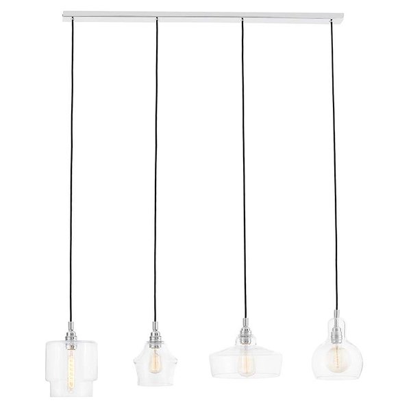 LAMPA wisząca LONGIS 10523409 Kaspa metalowa OPRAWA listwa ZWIS szklany przezroczysty