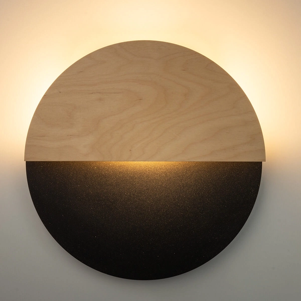 Ścienny kinkiet okrągły Luna 40865 LED 7W 3000K round naturalny czarny