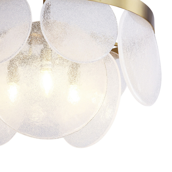 Szklana lampa wisząca AURORA ST-9513 BRASS nad stół złoty biały