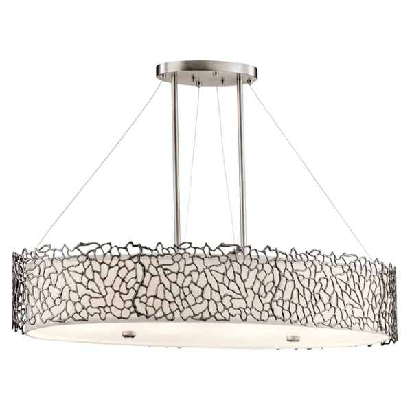 Owalna lampa zwisająca Silver Coral KL-SILVER-CORAL-ISLE Kichler srebrna