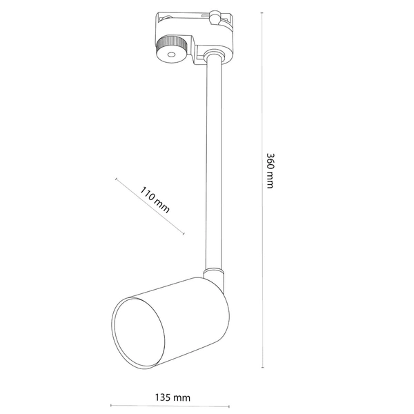 1-fazowa lampa wisząca szynowa Tracer 4932 TK Lighting tuba metalowa czarna