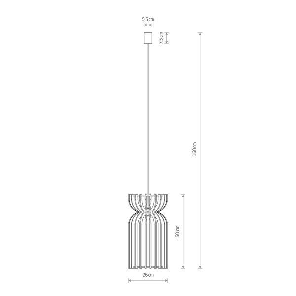 Wisząca lampa ekologiczna Kymi A 10570 klatka drewniana