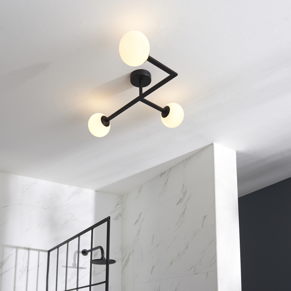 Łazienkowa lampa sufitowa L&-193905 Light& szklane kule IP44 czarna