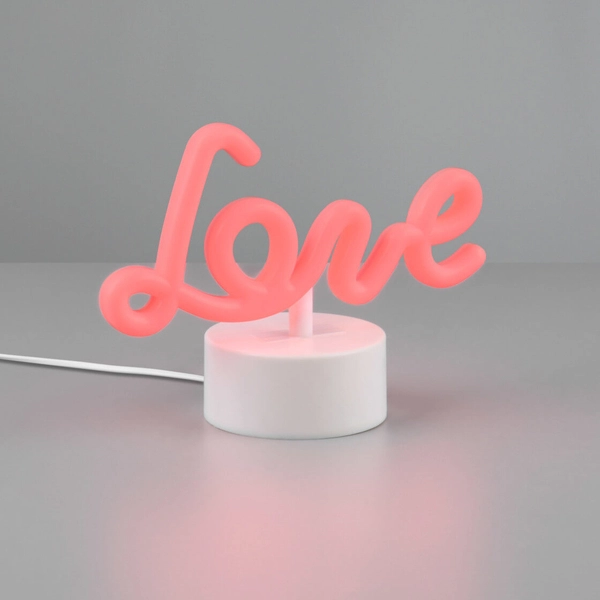 Stołowa lampa love Amor R55931101 LED 1W USB różowy biały