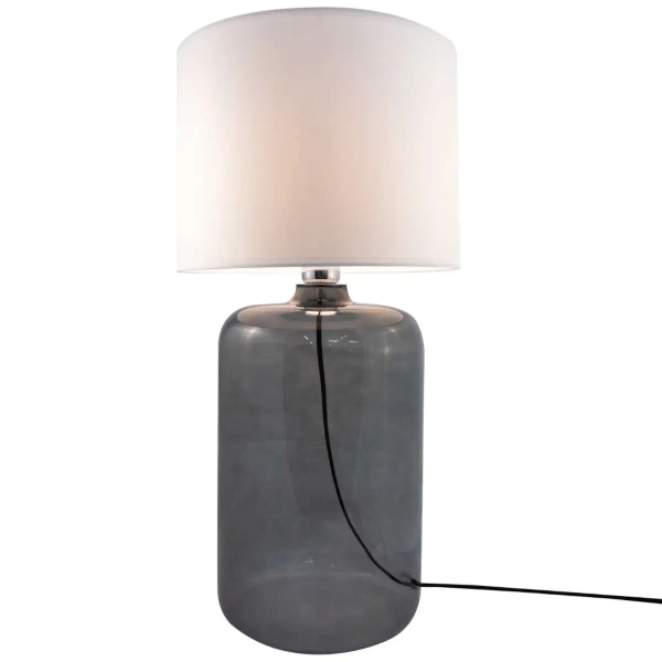 Abażurowa lampa stołowa AMARSA 5509WH szklana biała grafitowa