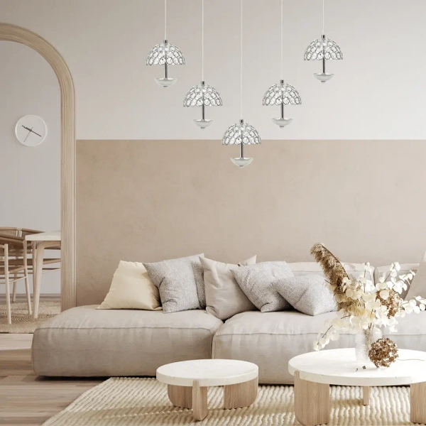 Ledowa wisząca lampa VENUS ML317 LED 5W 4000K kryształowa chrom