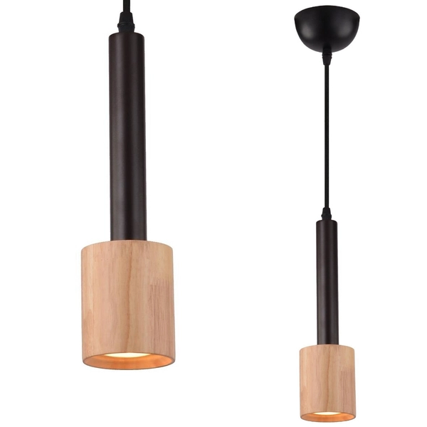 Wisząca lampa TANTAL 31-58782 skandynawska okrągły zwis tuba drewniana