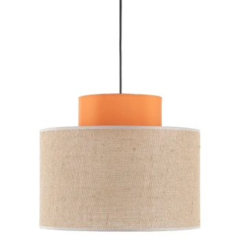 Abażurowa lampa wisząca Duo 3227 tuba z juty pomarańczowy