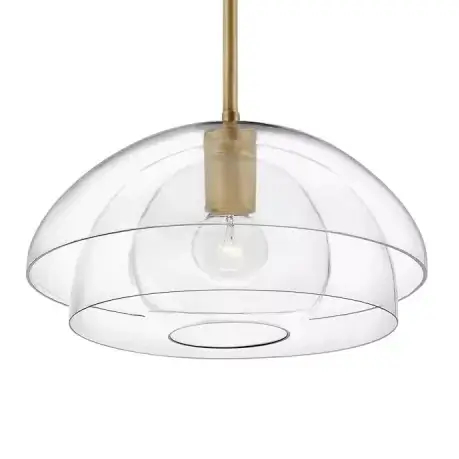 Lampa wisząca szklana LOTUS QN-LOTUS-P-HBR kopuła mosiądz przezroczysta