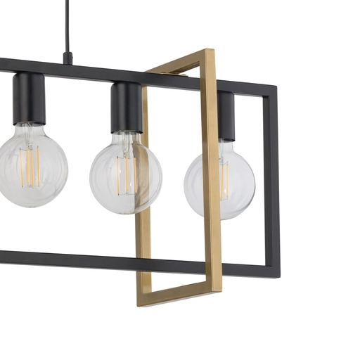 LAMPA wisząca EDEN 32236 Sigma metalowa OPRAWA frame ZWIS do jadalni czarny złoty