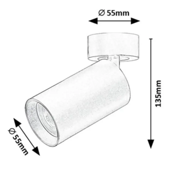Regulowana punktowa lampa sufitowa Yorli 73081 tuba czarny