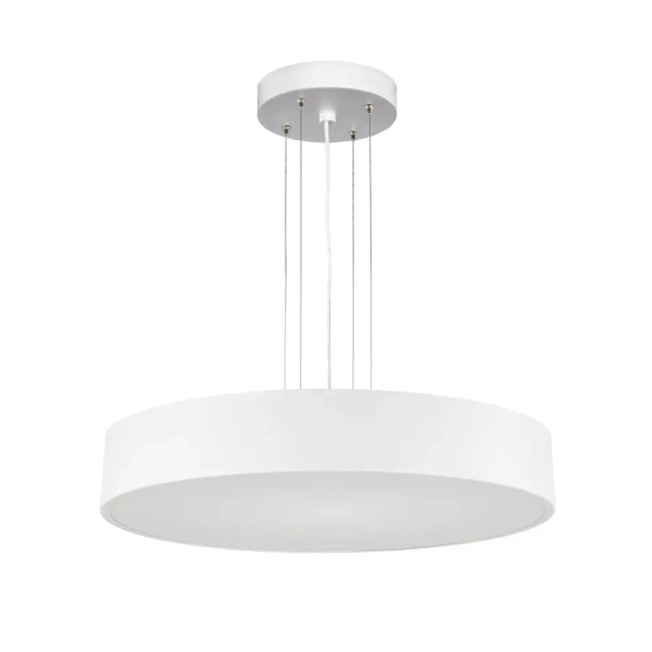 Zwisająca lampa do salonu Kengo 5236 tuba okrągła biała