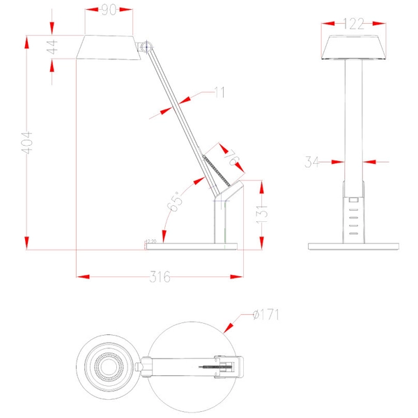 Stojąca lampa URSINO 58422S LED 8W 3000-6300K z portem USB czarna srebrna