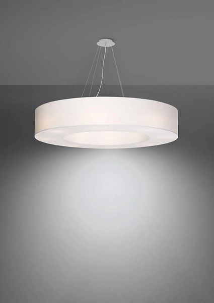 LAMPA wisząca SL.0795 abażurowa OPRAWA zwis okrągły biały