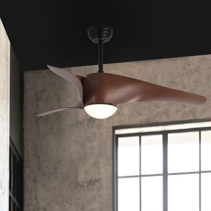 LAMPOWENTYLATOR sufitowy SAMPUES LE42553 Luces Exclusivas metalowa OPRAWA plafon LED 18W 3000K wiatrak plafoniera brązowa