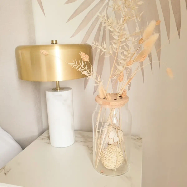 Stołowa lampka MIRASOL 34540/03/31 Lucide marmurowa biały złoty