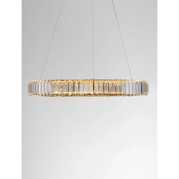 Wisząca lampa kryształowa Bauta okrągła LED 40W złota