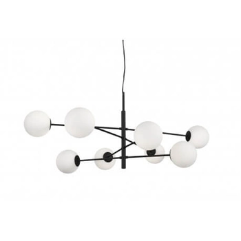 Wisząca lampa loftowa Oviedo do holu molekuły czarna biała