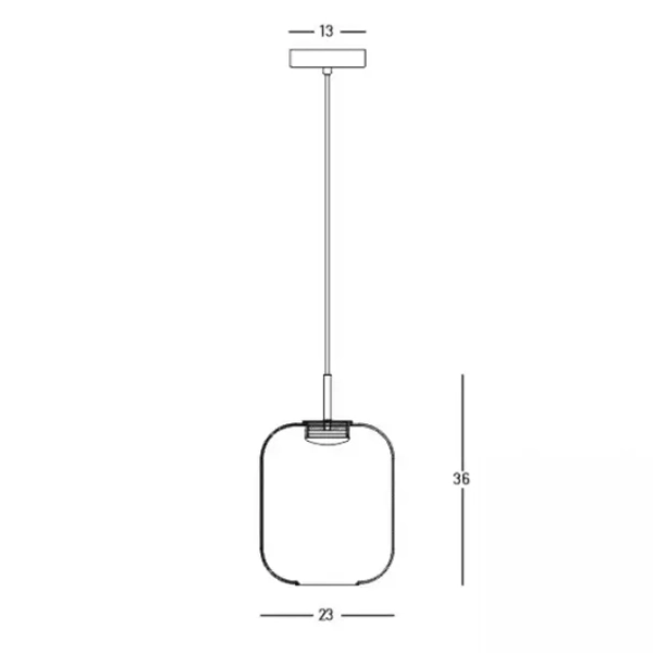 Szklana lampa wisząca 23214 LED 12W 3000K przydymione szkło czarny