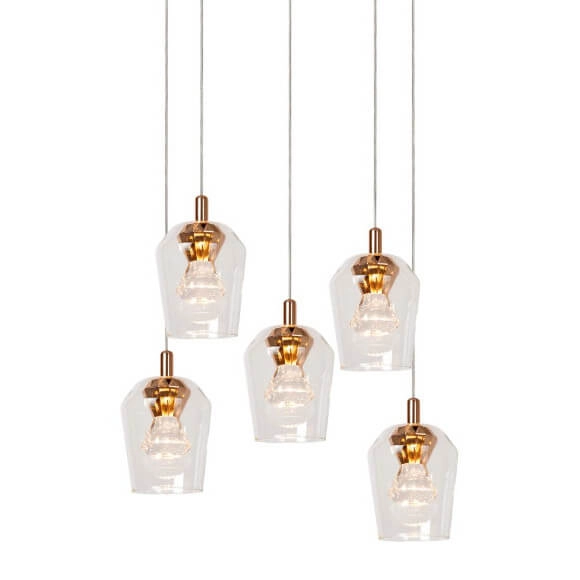 Lampa szklana wisząca BERLIANE 00430/21/60 LED 4W 2700W złota czarna