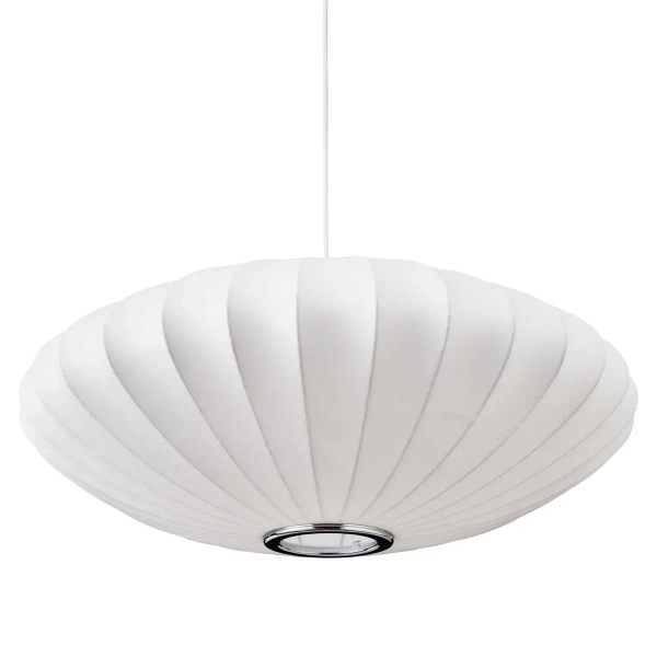 Lampa wisząca SILK FLAT ST-2328-60 z tkaniny kula biały