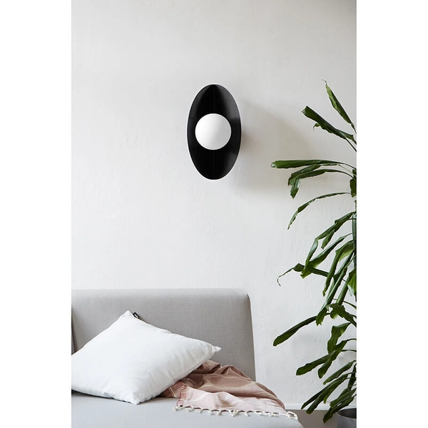 Salonowa lampa ścienna Sallo SAD12000 kulista szklana biała czarna