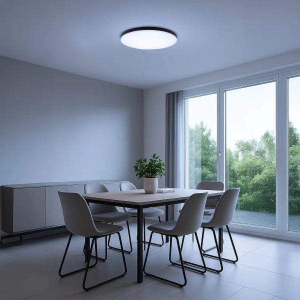 Sufitowy plafon ledowy Siena ML1834 LED 80W CCT sterowany pilotem czarny