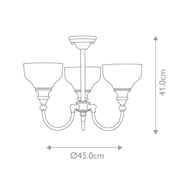 Sufitowa lampa potrójna Cheadle ATH-CD3 Elstead kielichy łazienkowe IP44 białe chrom