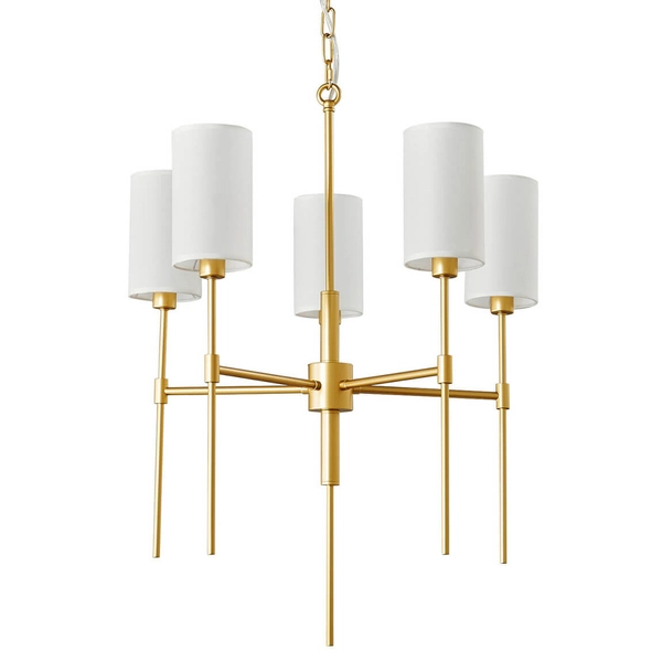 Abażurowa lampa wisząca DARLING ST-9501-5 GOLD złoty biały