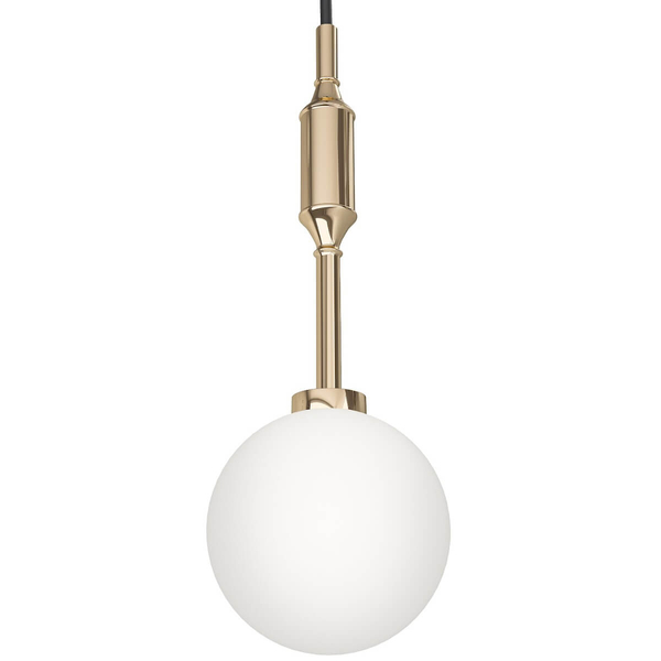 Szklana kula glamour Ero I wisząca lampa biała złota do biura