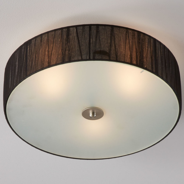 Sufitowa LAMPA abażurowa BYSKE 104884 Markslojd okrągła OPRAWA plafon czarny biały