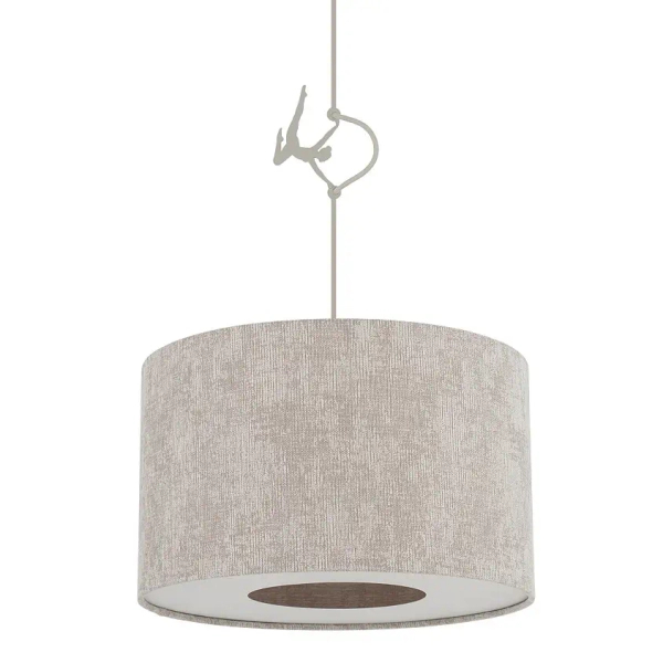 Lampa abażurowa wisząca CEDRO 11664 do salonu beżowa