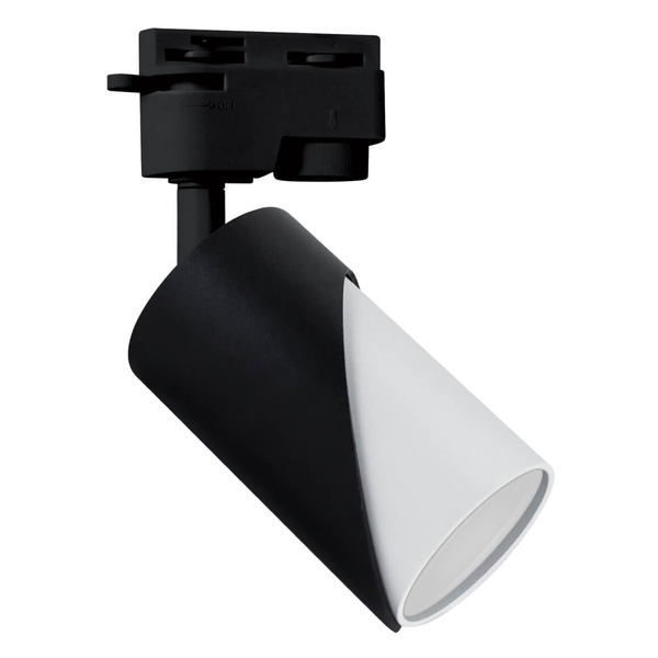 Lampa punktowa do systemu szynowego 1-fazowego Zebra 04211 Ideus czarna biała