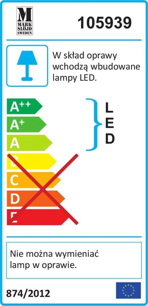 Regulowana LAMPA ścienna TULIP 105939 Markslojd kinkiet OPRAWA na peszlu LED 2,5W 3000K do czytania biała