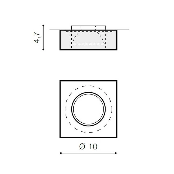Kwadratowa lampa wpuszczana Vektor AZ1495 przezroczysta