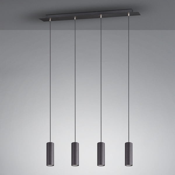 Wisząca lampa loftowa VANTOS DL432312400 Trio tubki do jadalni czarny