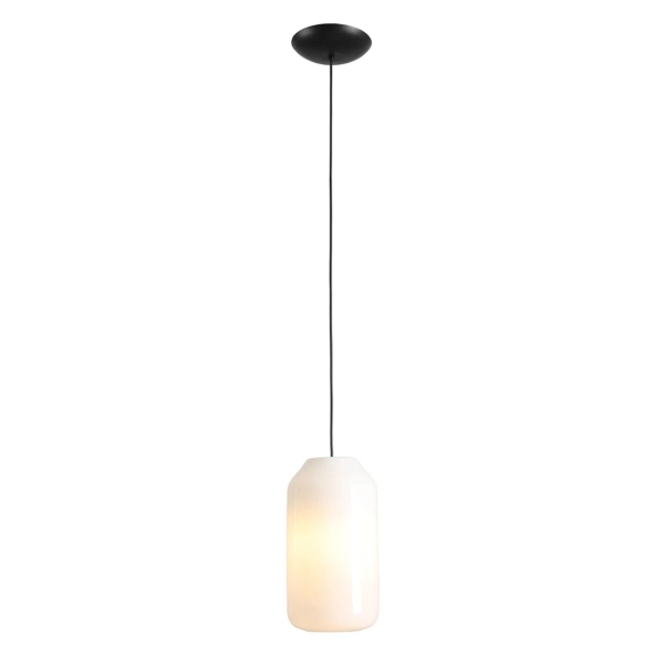 Lampa wisząca czarna biała FLASK 1xE27 podłużna industrialna 8500G1_M