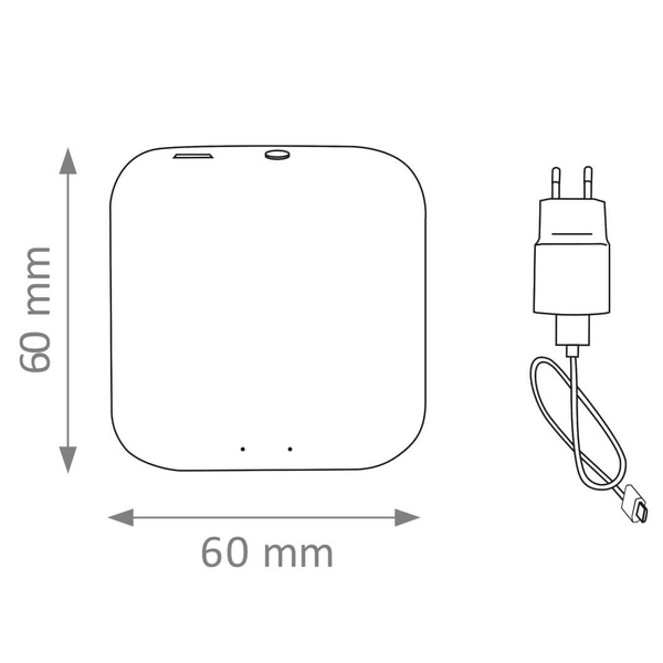 Bramka sterująca Tuya Smart Wifi 317476 zasilacz i kabel USB zestaw biała
