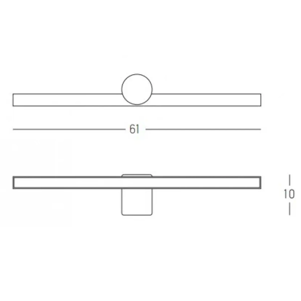 Łazienkowy kinkiet nad lustro 22124 LED 10W 3000K poziomy IP54 czarny