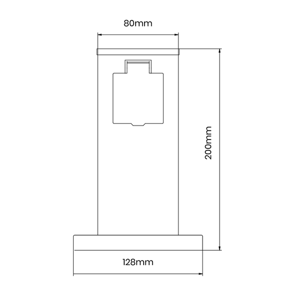 Ogrodowy słupek Electric EKO0431 metalowy 2-gniazda IP44 czarny