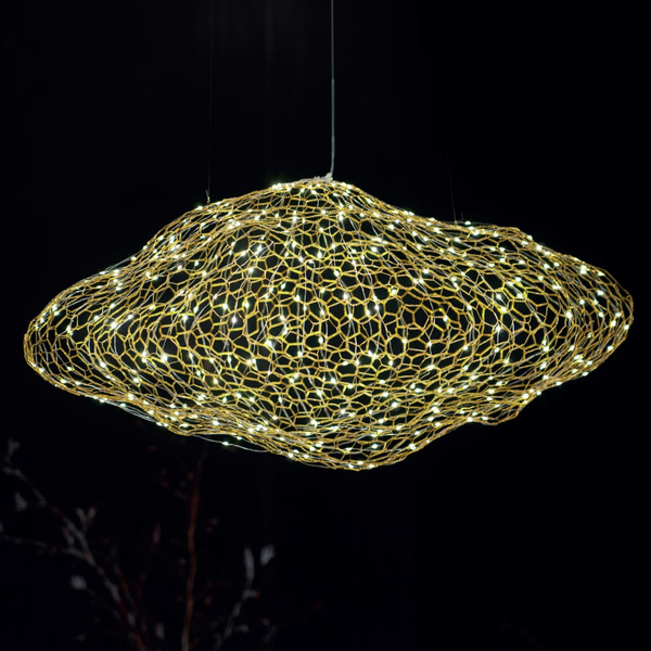 Ażurowa lampa designerska STARDUST P0432 Maxlight LED 1+8W 3000K sufitowa stal złota